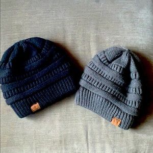 Redess - Fleece Lined Beanies - (2) Grey/Black